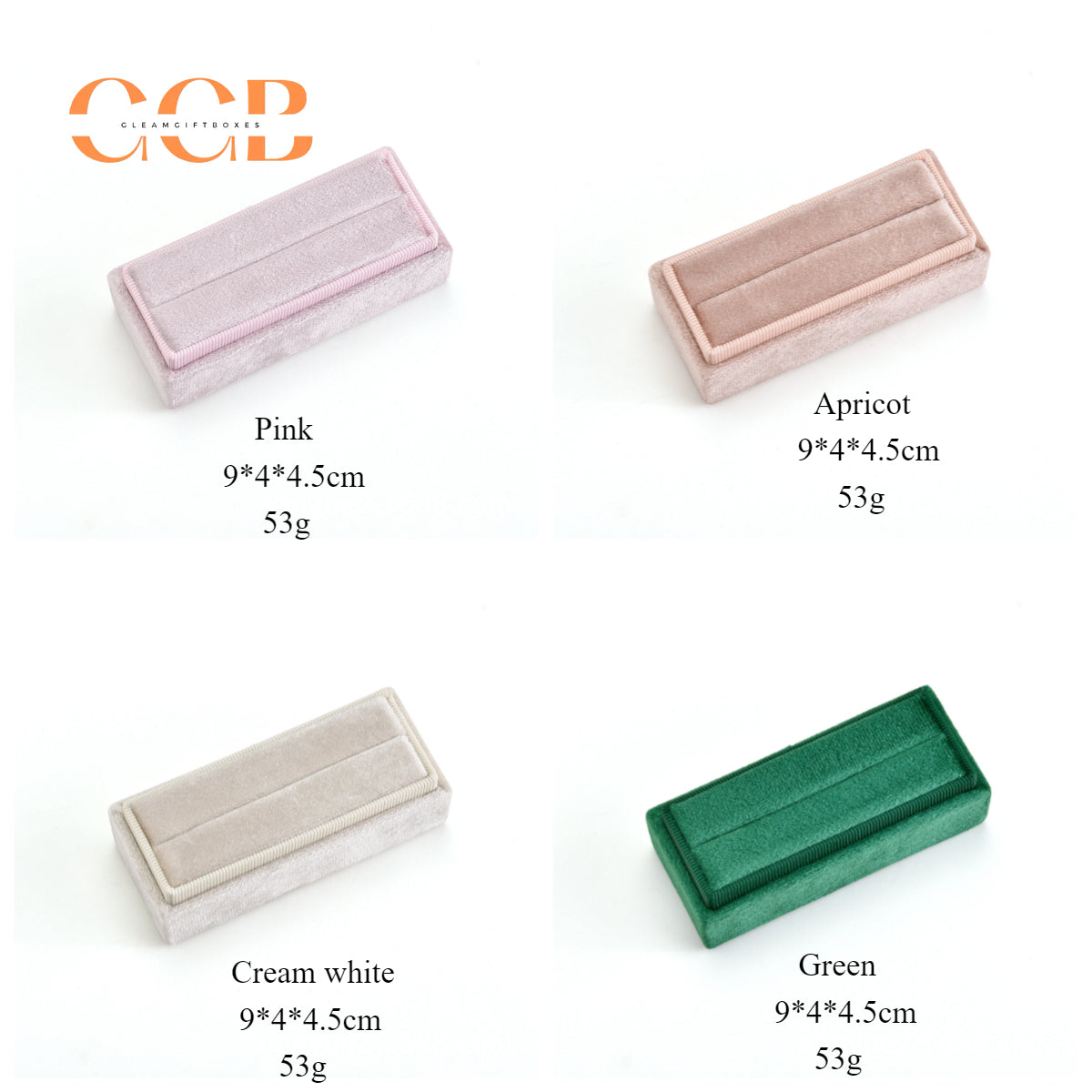 Mini rectangular velvet jewelry ring box