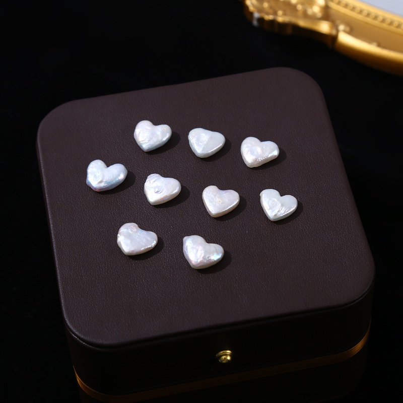 4A 1Pc Undrilled 12mm Heart Shaped Freshwater Baroque Pearl Bead, Natural Iridescent White Pearl, DIY Jewelry Making Supplies, Pearl Wholesale