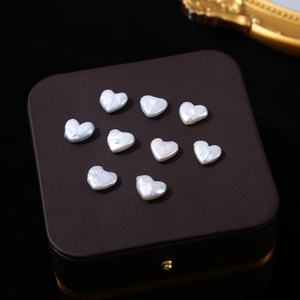 4A 1Pc Undrilled 12mm Heart Shaped Freshwater Baroque Pearl Bead, Natural Iridescent White Pearl, DIY Jewelry Making Supplies, Pearl Wholesale