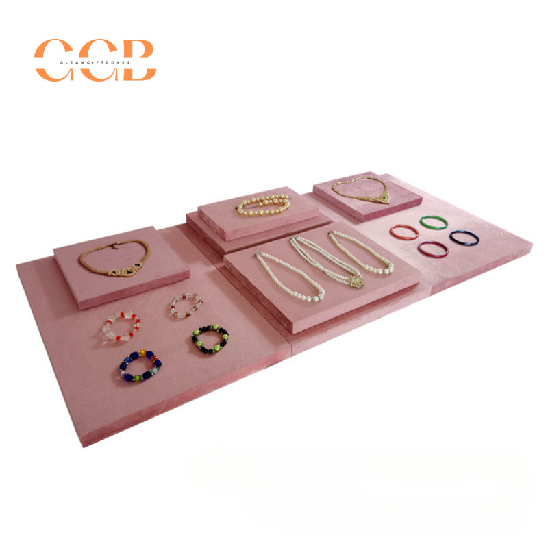 Luxury Velvet Jewelry Display Board for Necklace Bracelet Counter Showcase Shelf Pad Jewelry Store Window Display Photography Background