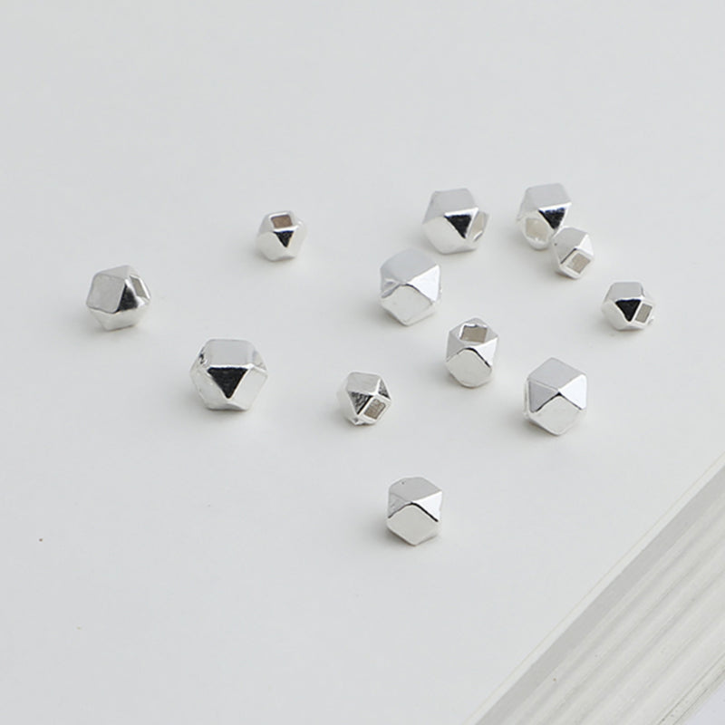10pcs S925 Sterling Silver Octagon Spacer Beads for Jewelry Making