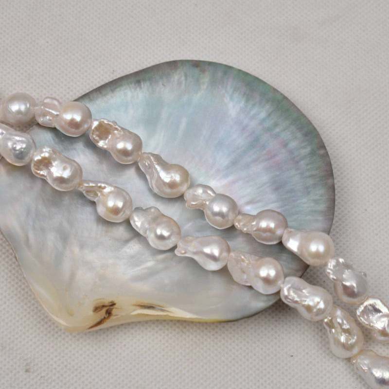 4A 11–18mm Baroque Flameball Pearl Strand, Irregular DIY Pearls Bulk