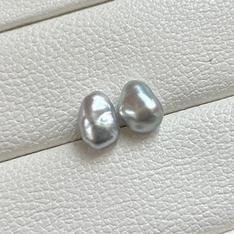 3A 2-12mm Platinum Grey Tahitian Keshi Pearl, Natural Loose Saltwater Pearl with Good Luster, Undrilled Half Drilled 1mm or Fully Drilled 0.7mm