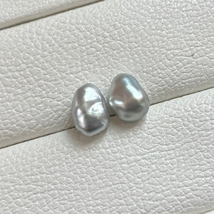 3A 2-12mm Platinum Grey Tahitian Keshi Pearl, Natural Loose Saltwater Pearl with Good Luster, Undrilled Half Drilled 1mm or Fully Drilled 0.7mm