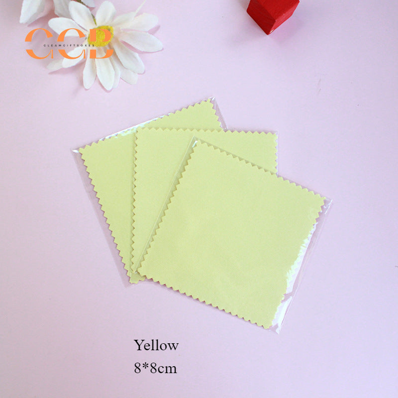 8x8cm silver polishing cloth with opp bag packaging, multi color jewelry cleaning cloth for gold and silver care, custom logo available