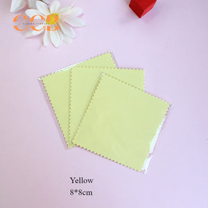 8x8cm silver polishing cloth with opp bag packaging, multi color jewelry cleaning cloth for gold and silver care, custom logo available