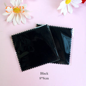 8x8cm silver polishing cloth with opp bag packaging, multi color jewelry cleaning cloth for gold and silver care, custom logo available