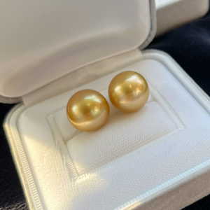 3A 11-15mm Medium Golden South Sea Pearl, Semi Round Nearly Round Loose Pearl, Single Undrilled Bead for DIY Jewelry Making