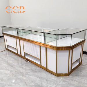 Luxury Glass Jewelry Display Cabinet, Floor Standing Storage with Drawers, Showcase for Jewelry Stores
