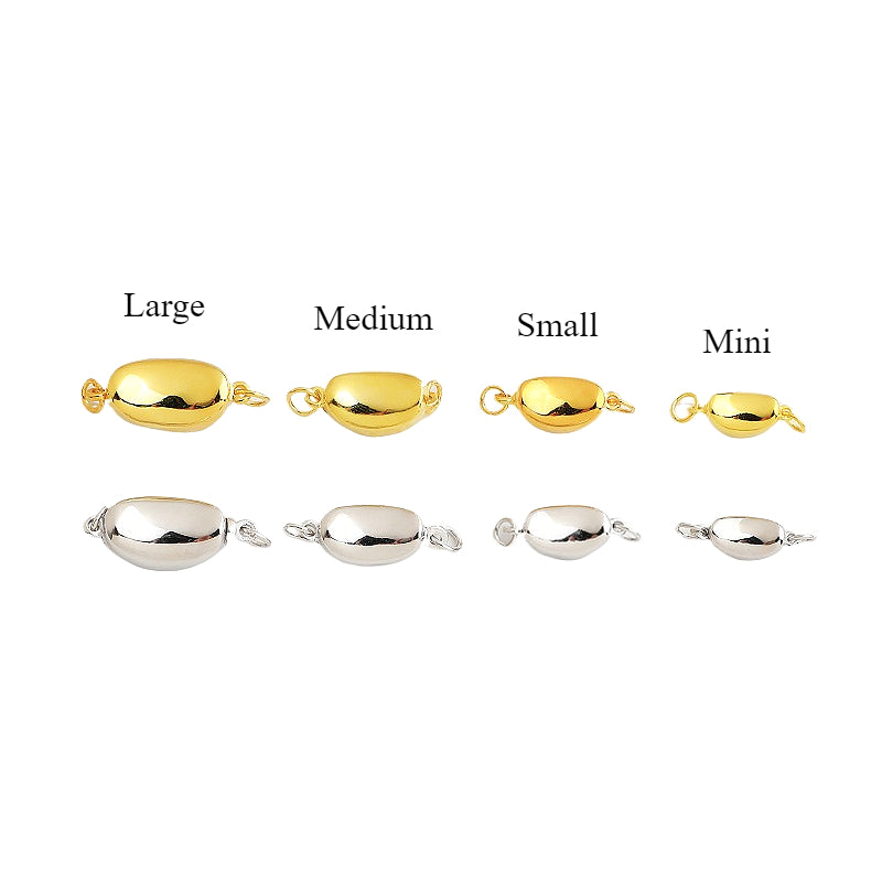 S925 Sterling Silver Ingot Buckle for DIY Bracelet & Necklace, 4 Sizes