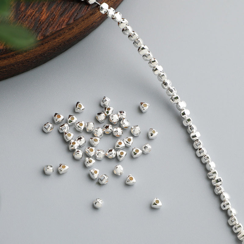 10pcs S925 Silver Small Triangle Spacer Beads