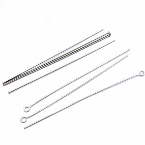 Stainless steel eye pins, Head pins 75mm, 500/pack