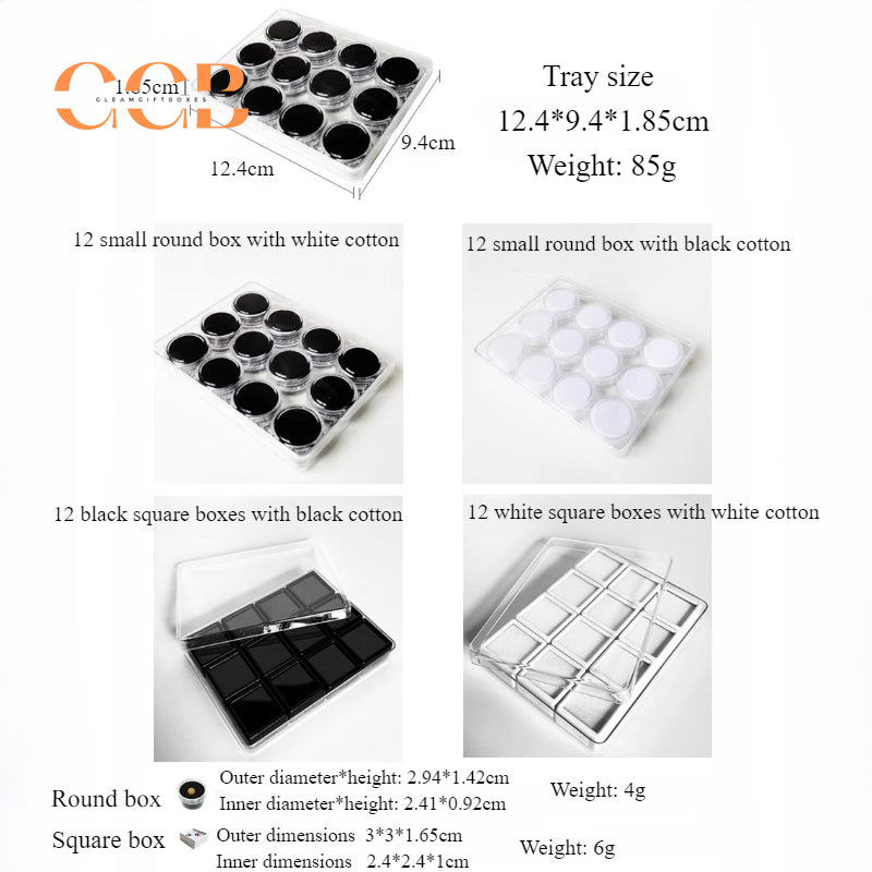 5pcs Acrylic jewelry display tray with lid