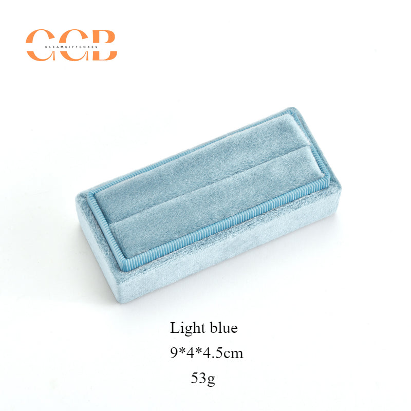 Mini rectangular velvet jewelry ring box