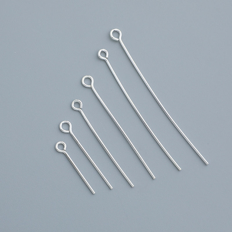20pcs 15-40mm S925 Sterling Silver Round Head, 9-Shaped, T-Pin Needles