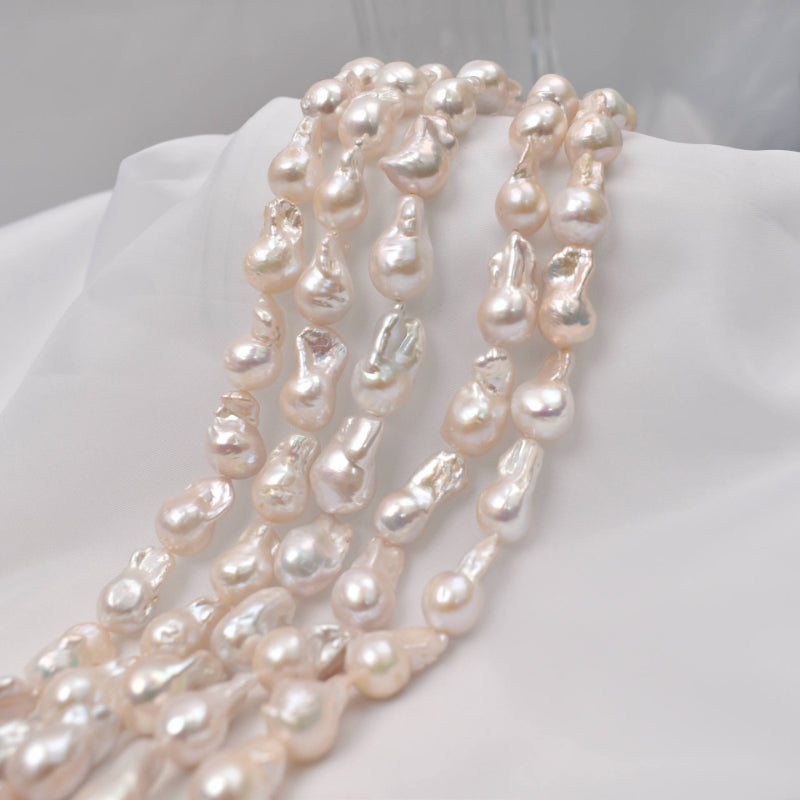 4A 11–18mm Baroque Flameball Pearl Strand, Irregular DIY Pearls Bulk