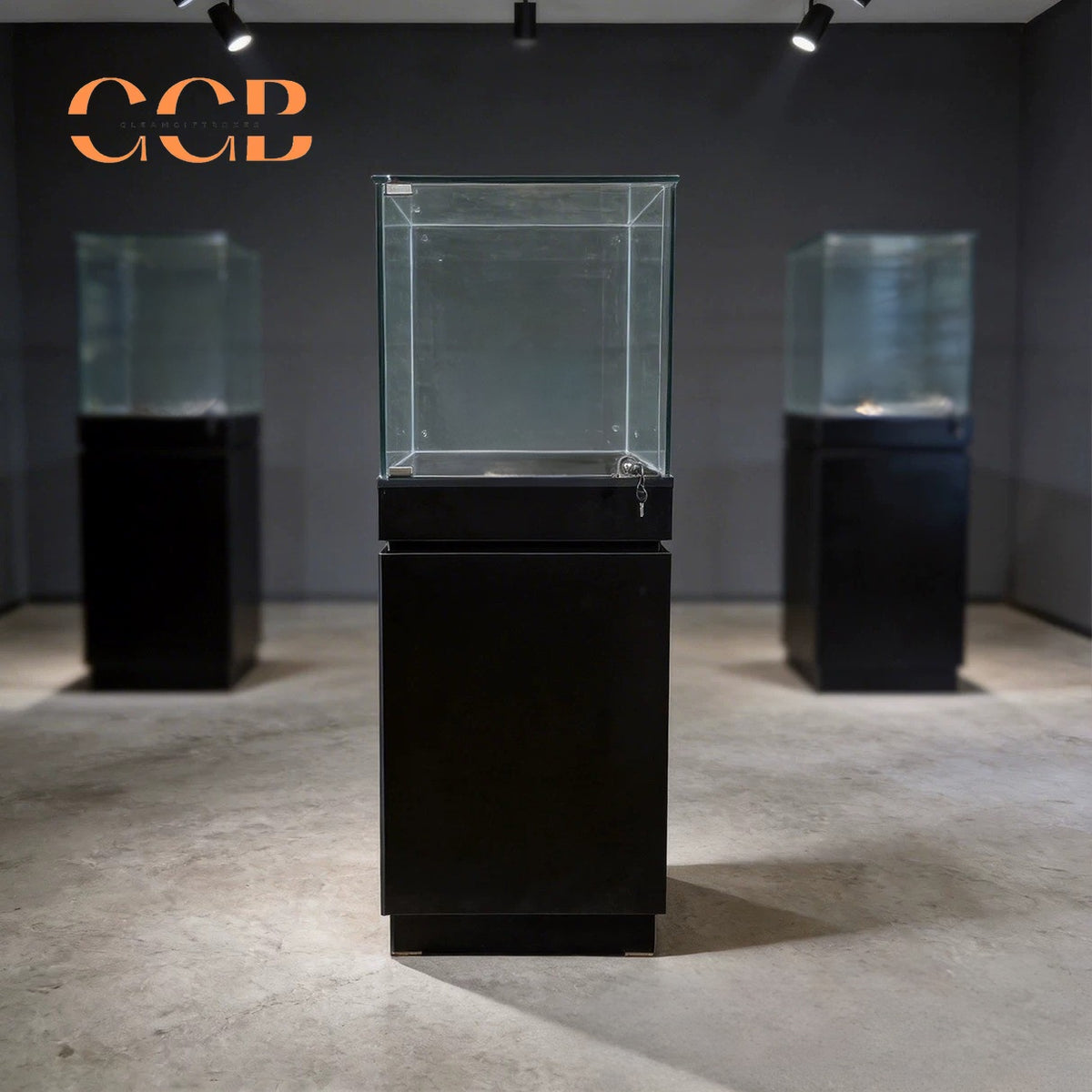 Glass Display Cabinet with LED Light, Collectibles Display Case, Curio Display Cabinet, Lockable Showcase, Retail Display