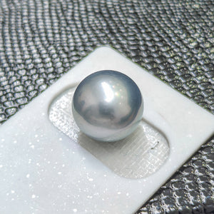 5A 9-14mm Light Platinum Grey Tahitian Pearl, Natural Round Saltwater Pearl High Luster Loose Pearl