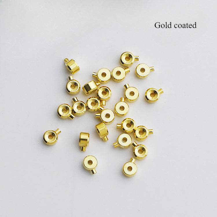 10pcs 3mm S925 Sterling Silver and Gold-Plated End Cap Beads