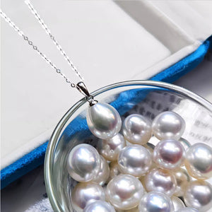 18K Gold 5A 8-13mm Australian White South Sea Pearl Pendant, Drop Shape High Luster Silky Pearl, Luxury Jewelry, Pearl Wholesale