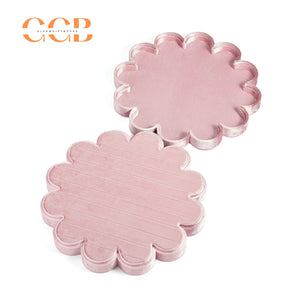 Pink Ring Display Tray, Scalloped Jewelry Organizer, Velvet Ring Holder, Cute Jewelry Display, Gift for Her
