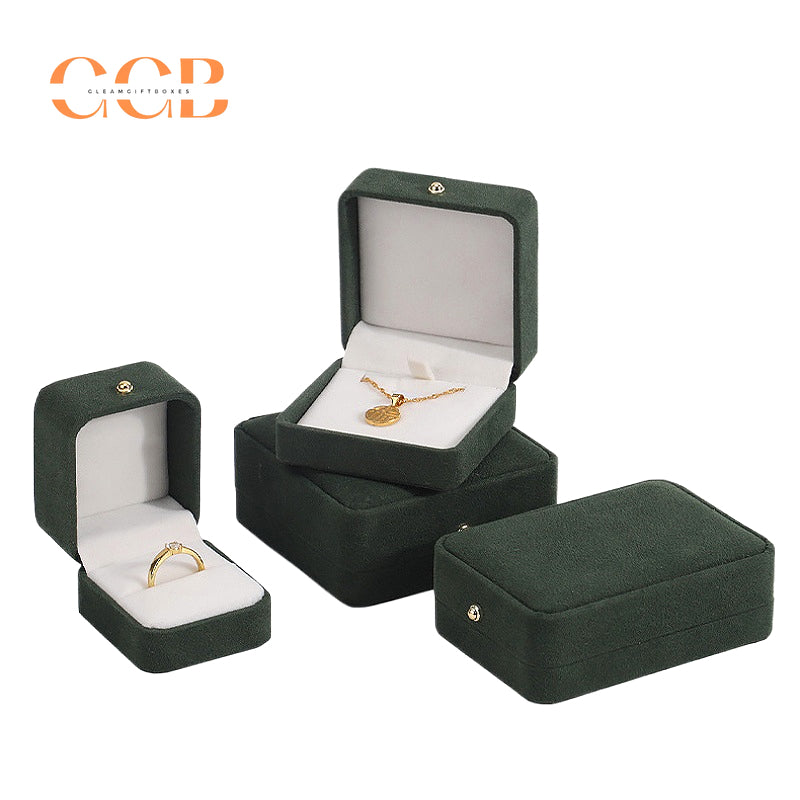 Red Velvet Jewelry Gift Box for Necklace Ring Bracelet, Custom Logo