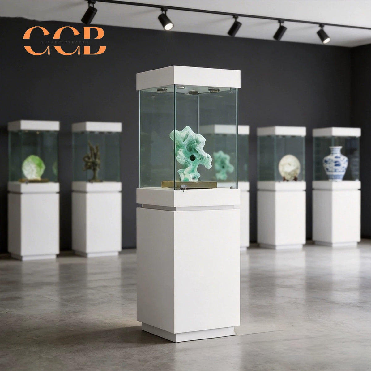 Glass Display Cabinet with LED Light, Collectibles Display Case, Curio Display Cabinet, Lockable Showcase, Retail Display
