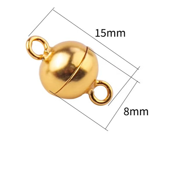 925 Sterling Silver Magnetic Clasp for Necklace and Bracelet, 6mm 8mm