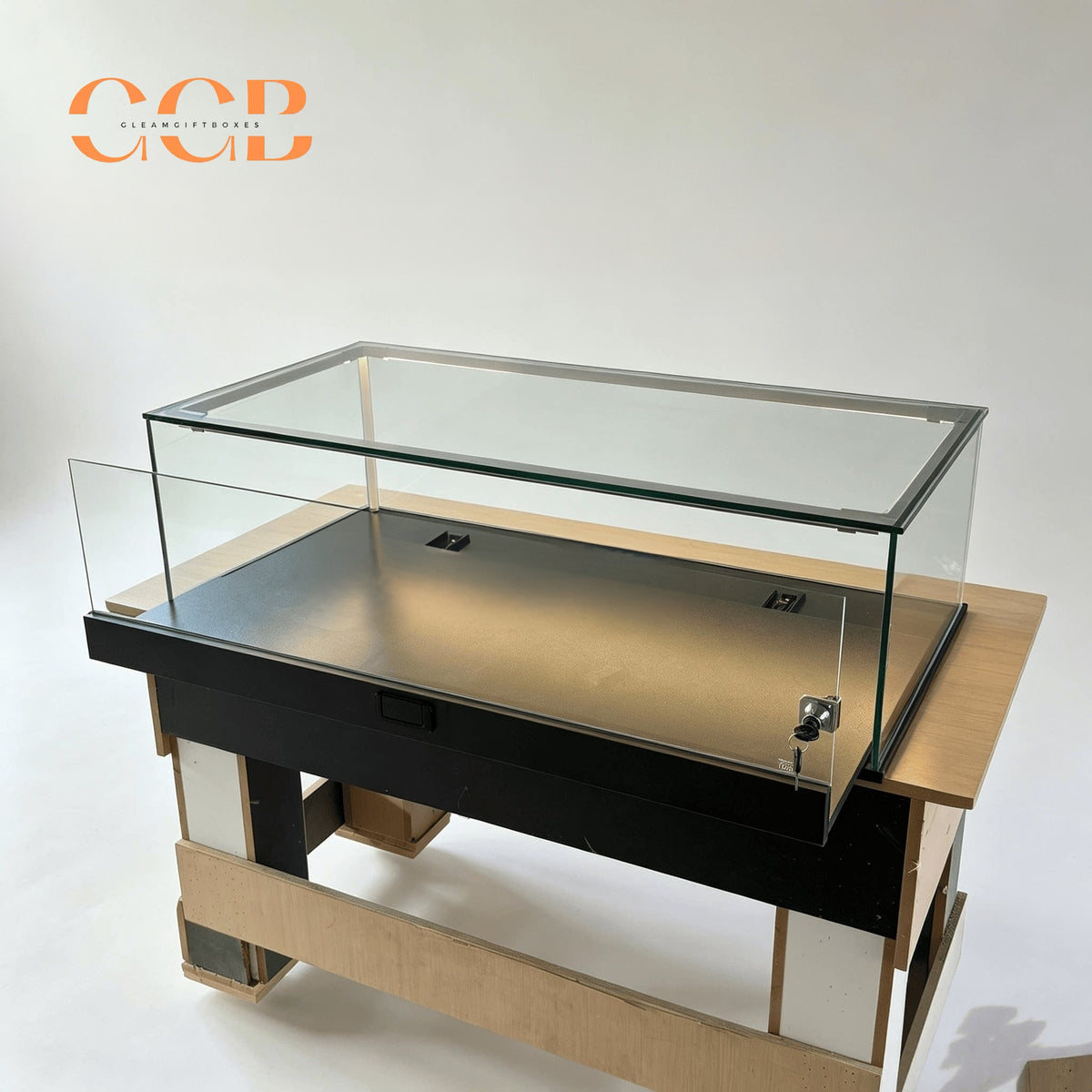 Glass Jewellery Display Cabinet with LED Light Option, Collectibles Display Case, Curio Display Cabinet, Lockable Showcase, Retail Display