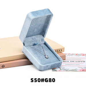 Vintage Velvet Necklace Box Luxury Jewelry Gift Box Retro Rounded Square Jewelry Storage Box Elegant Necklace Packaging