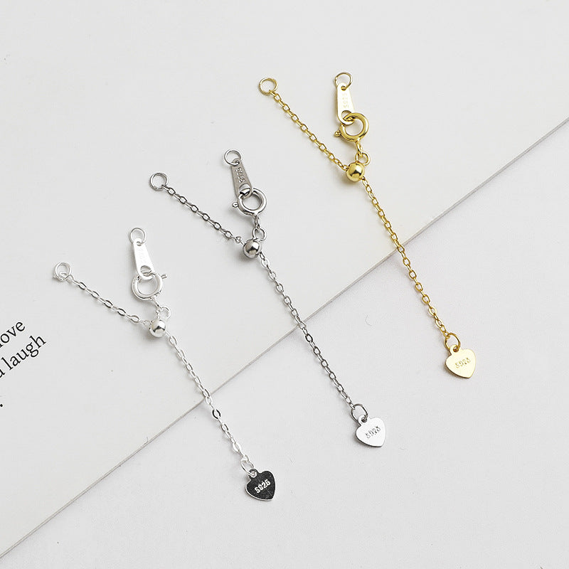 10pcs 5cm S925 Sterling Silver Heart Extension Chain