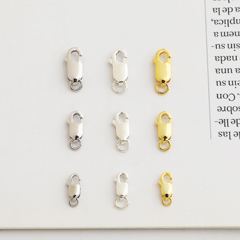 10pcs 8,10,12mm S925 Sterling Silver Square Lobster Clasps for DIY Jewelry