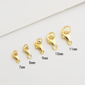 S925 Sterling Silver Lobster Clasps (4 Sizes) - Gold/Silver Plated Jewelry Findings