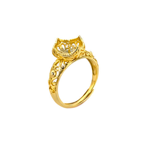 Vintage look style pearl ring setting