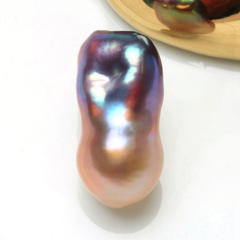 4A 11–12mm Avocado Baroque Freshwater Pearl, Iridescent Loose Bead