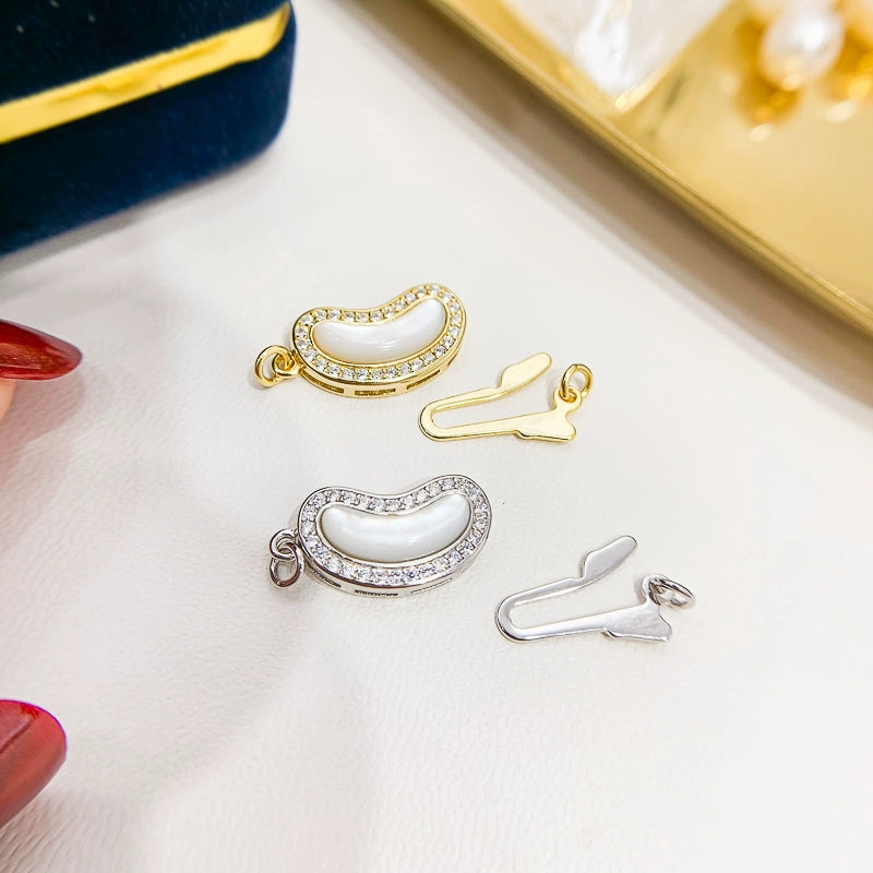 S925 Sterling Silver Shell Pea Clasp