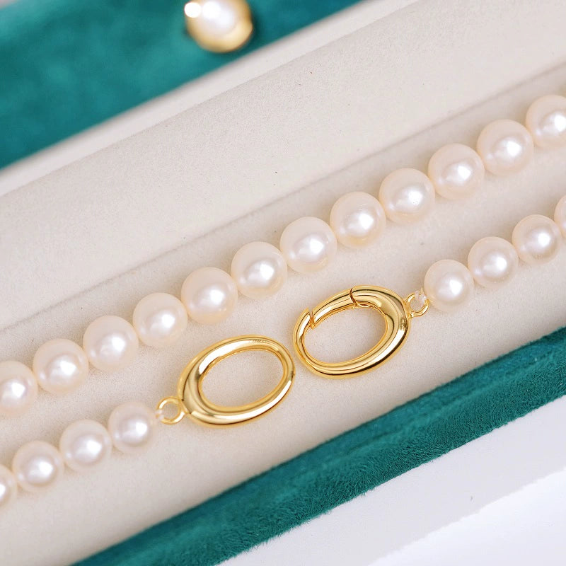 S925 Sterling Silver Double Oval Circle Clasp for Jewelry Making