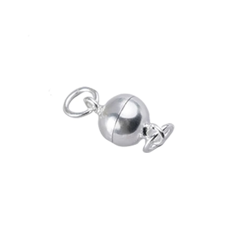925 Sterling Silver Magnetic Clasp for Necklace and Bracelet, 6mm 8mm