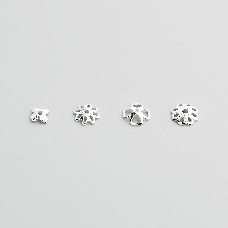 S925 Sterling Silver Flower Bead Caps for DIY Crystal Bracelets