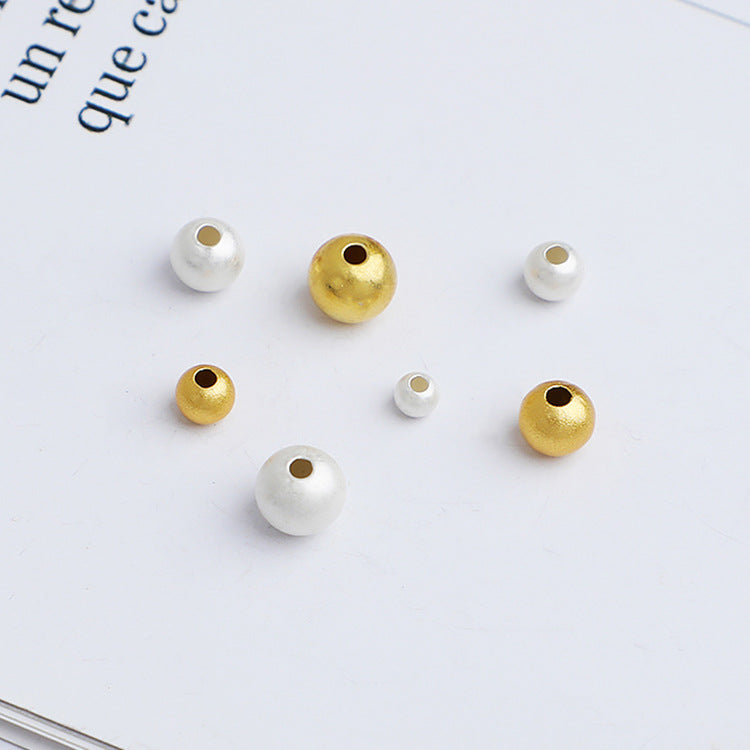 50pcs 2-6mm S925 Sterling Silver Frosted Matte Spacer Beads