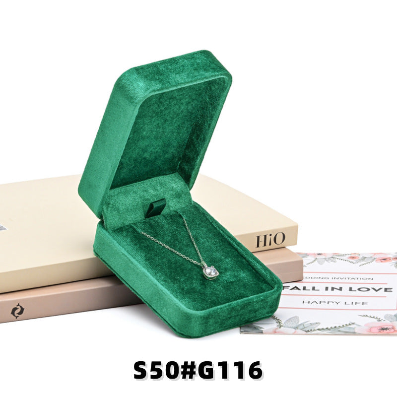 Vintage Velvet Necklace Box Luxury Jewelry Gift Box Retro Rounded Square Jewelry Storage Box Elegant Necklace Packaging