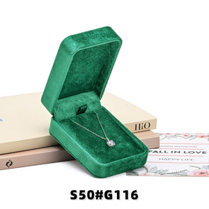 Vintage Velvet Necklace Box Luxury Jewelry Gift Box Retro Rounded Square Jewelry Storage Box Elegant Necklace Packaging
