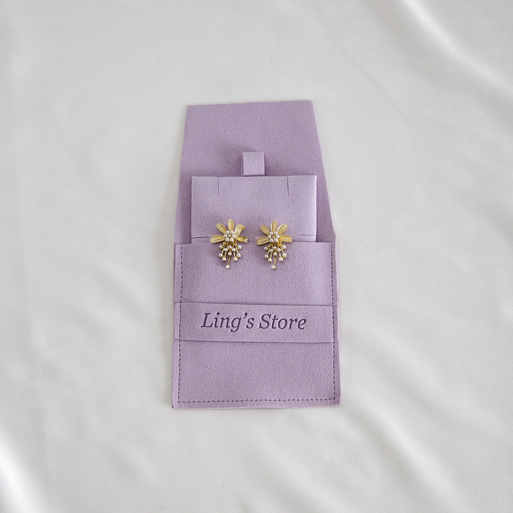 20pcs 12 color jewelry pouch set 8x8cm with 6x6cm holder, multi color suede jewelry packaging for earrings rings necklaces
