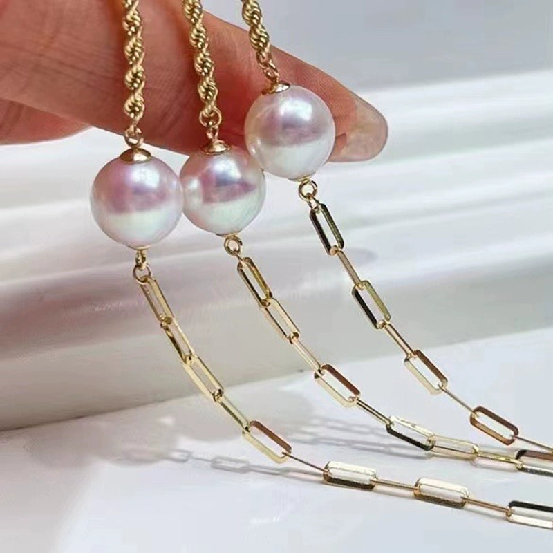 Adjustable Gold Bracelet Setting for 9-12mm Half-Drilled Pearls