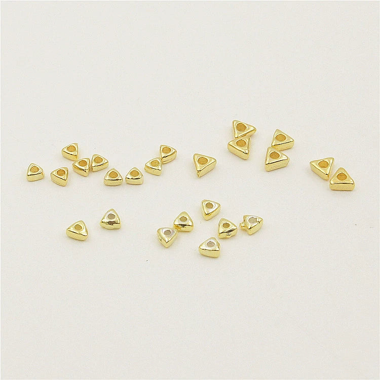 10pcs S925 Sterling Silver Triangle Spacer Beads for Jewelry Making