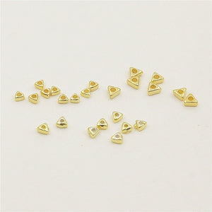 10pcs S925 Sterling Silver Triangle Spacer Beads for Jewelry Making