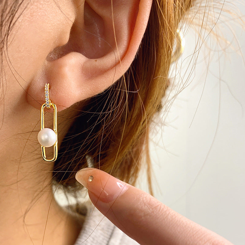 paper clip pearl earring settings