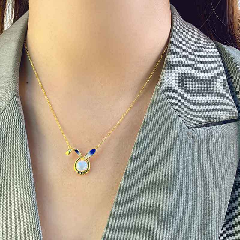 Cute rabbit pearl necklace setting