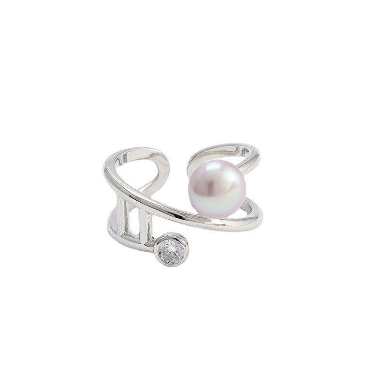 simple twisted pearl ring setting