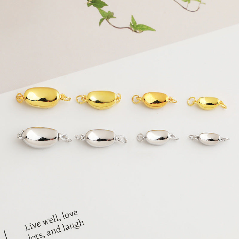 S925 Sterling Silver Ingot Buckle for DIY Bracelet & Necklace, 4 Sizes